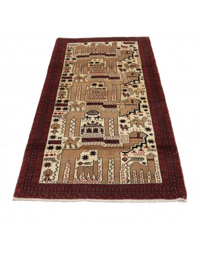 Tappeto Baluch Persia grigio beige 92x200