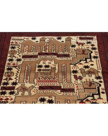 Tappeto Baluch Persia grigio beige 92x200