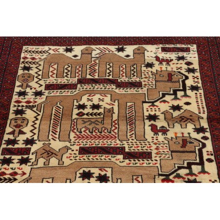 Tappeto Baluch Persia grigio beige 92x200