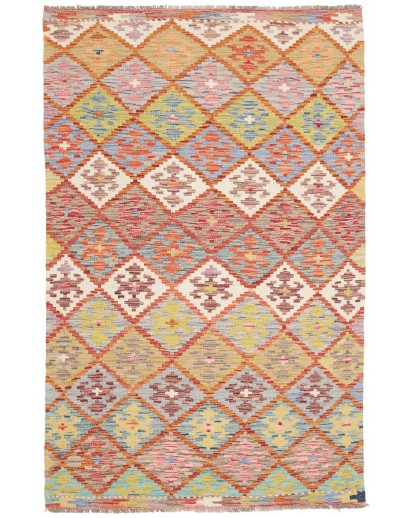 Tappeto Kilim Afghanistan marrone arancione 119x192