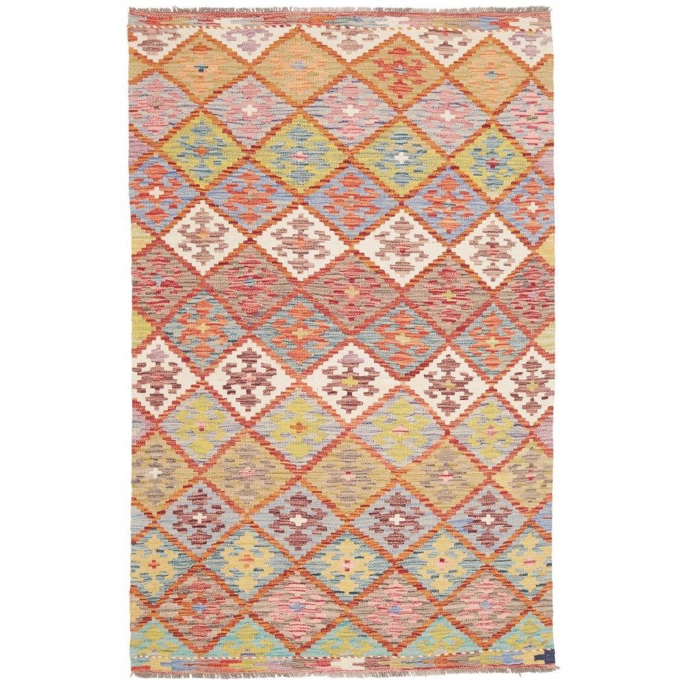 Tappeto Kilim Afghanistan marrone arancione 119x192 Tappeto Kilim Afghanistan marrone arancione 119x192