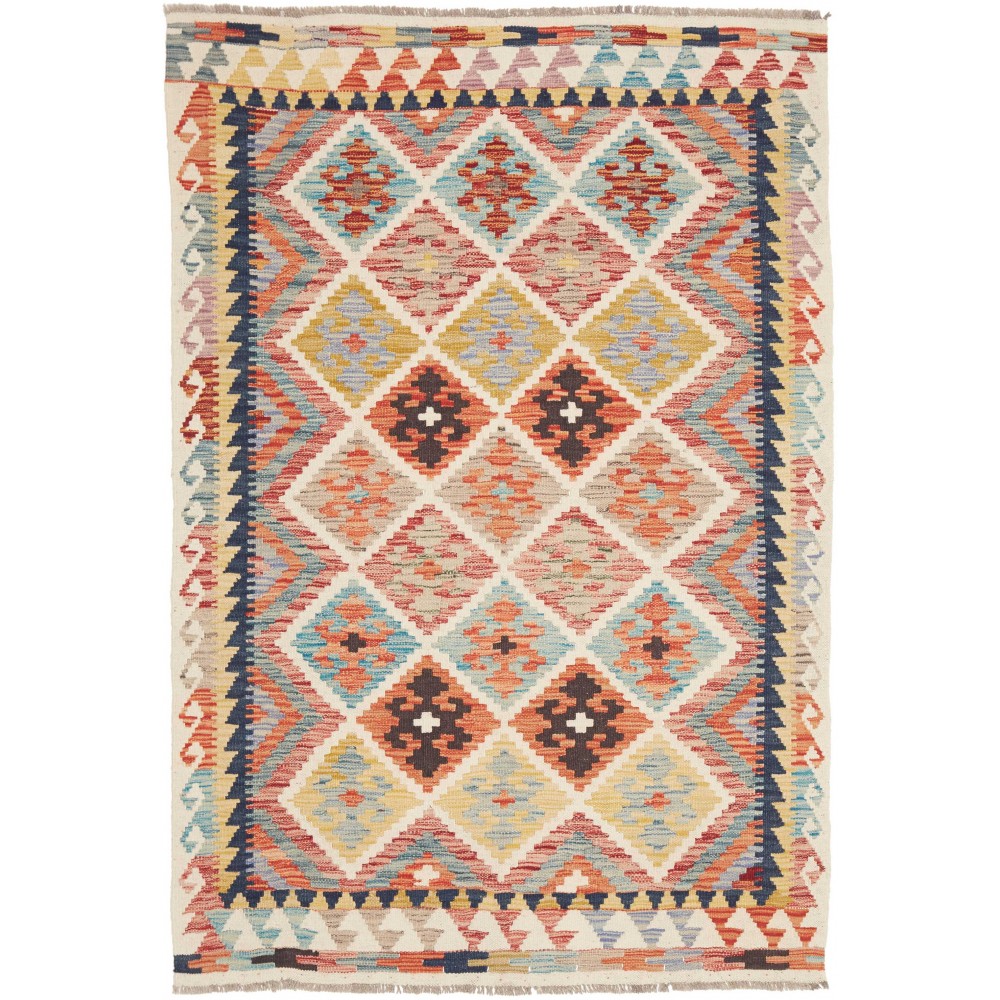 Tappeto Kilim Afghanistan marrone grigio 118x175 Tappeto Kilim Afghanistan marrone grigio 118x175