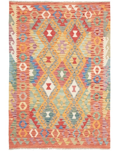 Tappeto Kilim Afghanistan marrone bianco 127x184