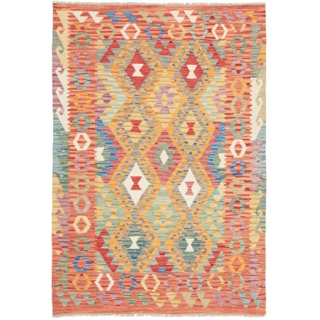 Tappeto Kilim Afghanistan marrone bianco 127x184