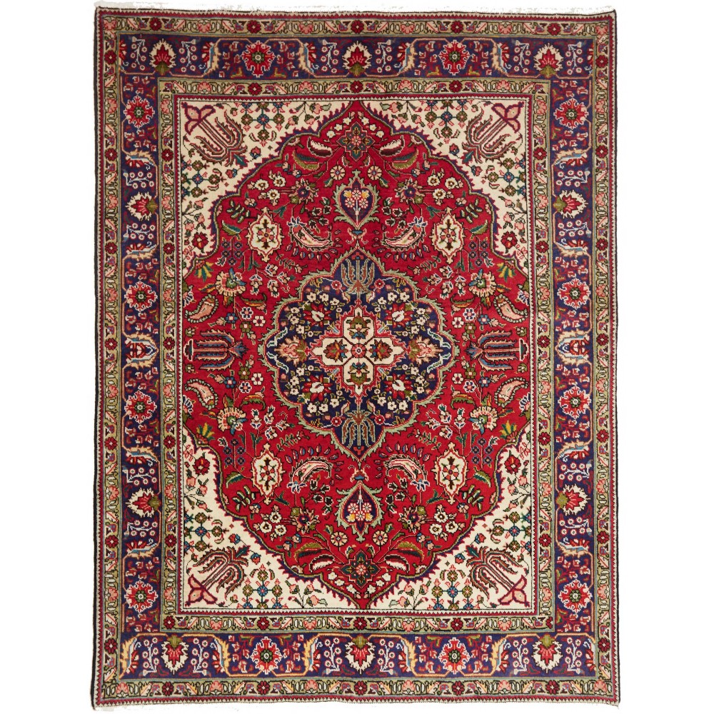 Tappeto Tabriz Persia marrone giallo 150x202 Tappeto Tabriz Persia marrone giallo 150x202