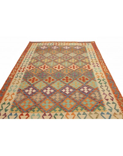 Tappeto Kilim Afghanistan marrone grigio 201x291