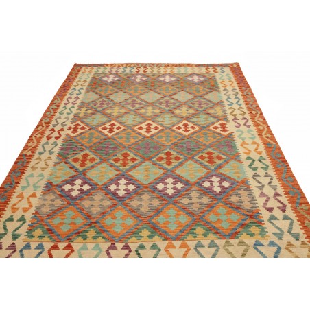 Tappeto Kilim Afghanistan marrone grigio 201x291