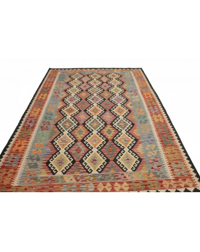 Tappeto Kilim Afghanistan marrone azzurro 204x302