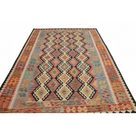 Tappeto Kilim Afghanistan marrone azzurro 204x302