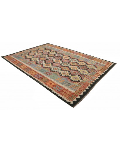 Tappeto Kilim Afghanistan marrone azzurro 204x302