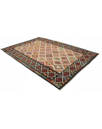 Tappeto Kilim Afghanistan marrone grigio 203x298