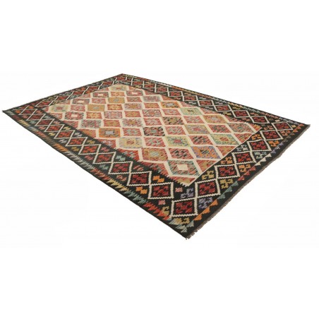 Tappeto Kilim Afghanistan marrone grigio 203x298