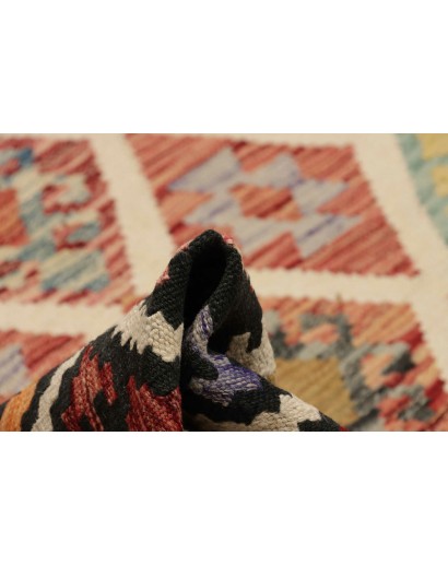 Tappeto Kilim Afghanistan marrone grigio 203x298