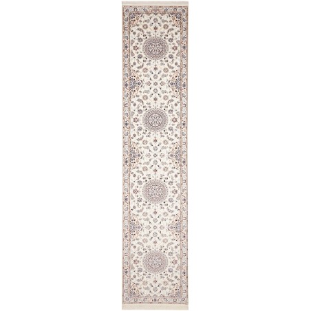 Tappeto Nain 6La Persia bianco azzurro 87x412