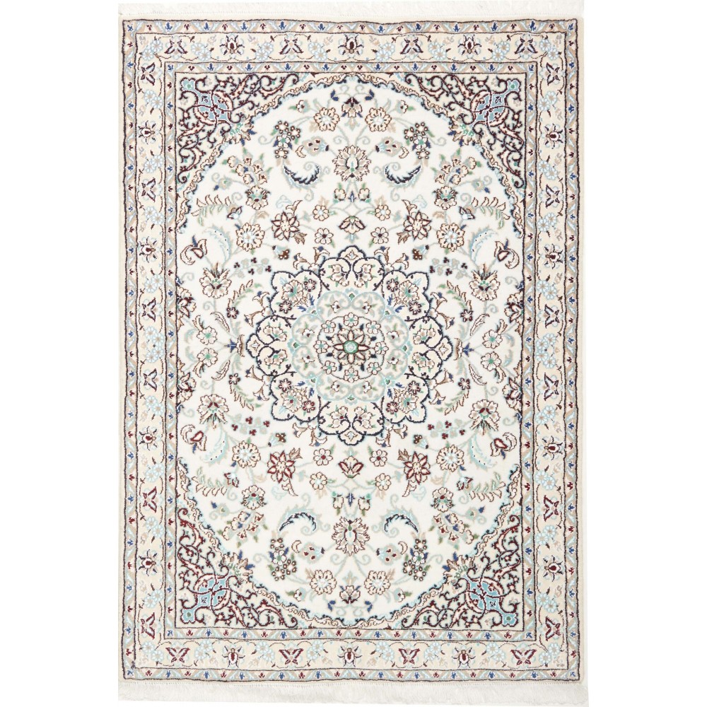 Tappeto Nain 9La Persia bianco verde 102x145 Tappeto Nain 9La Persia bianco verde 102x145