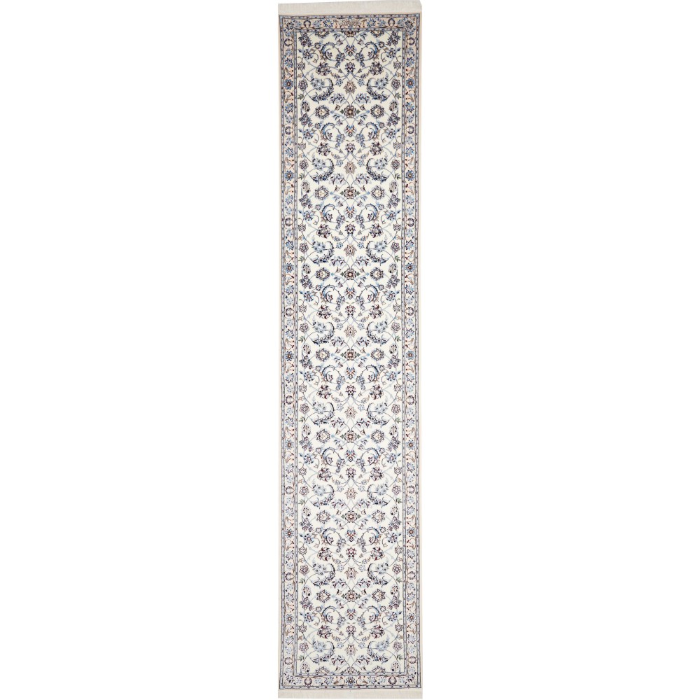 Tappeto Nain 6La Persia bianco grigio 86x437 Tappeto Nain 6La Persia bianco grigio 86x437