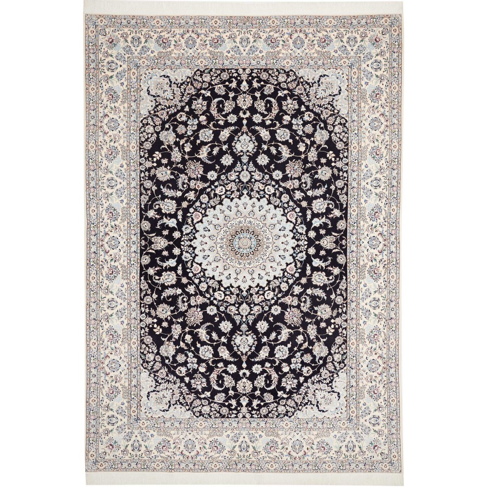 Tappeto Nain 6La Persia bianco blu 213x314 Tappeto Nain 6La Persia bianco blu 213x314