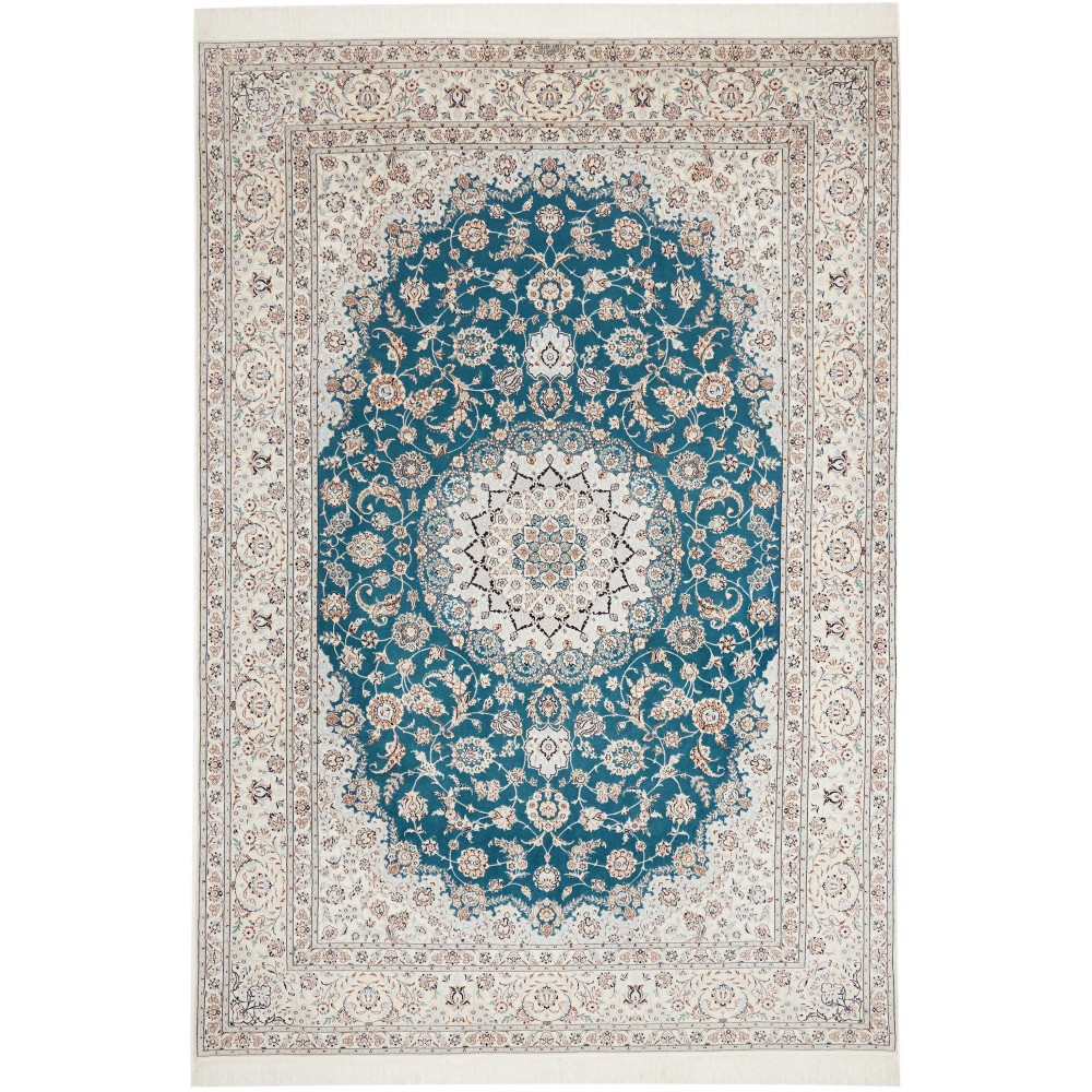Tappeto Nain 6La Persia bianco grigio 208x304 Tappeto Nain 6La Persia bianco grigio 208x304