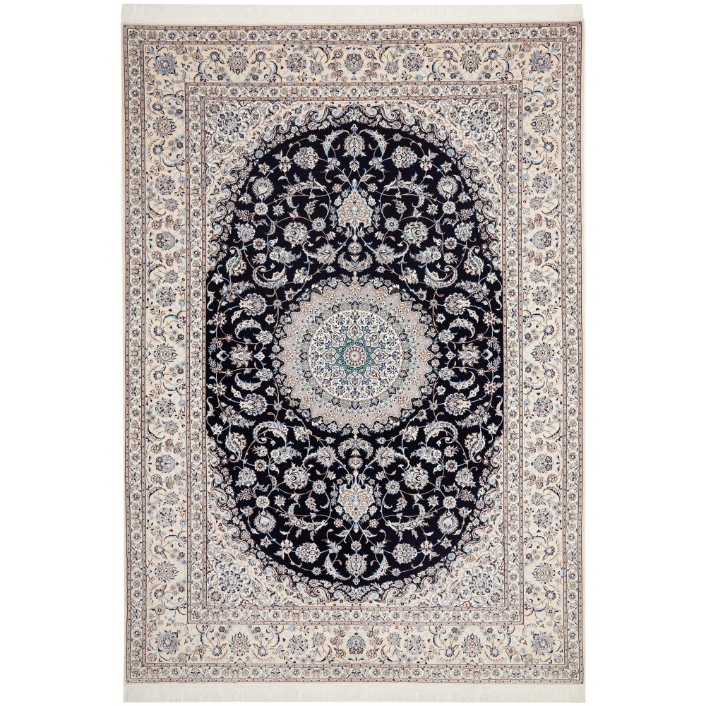 Tappeto Nain 6La Persia bianco blu 220x320 Tappeto Nain 6La Persia bianco blu 220x320