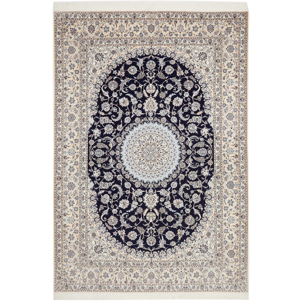 Tappeto Nain 6La Persia bianco grigio 213x305 Tappeto Nain 6La Persia bianco grigio 213x305