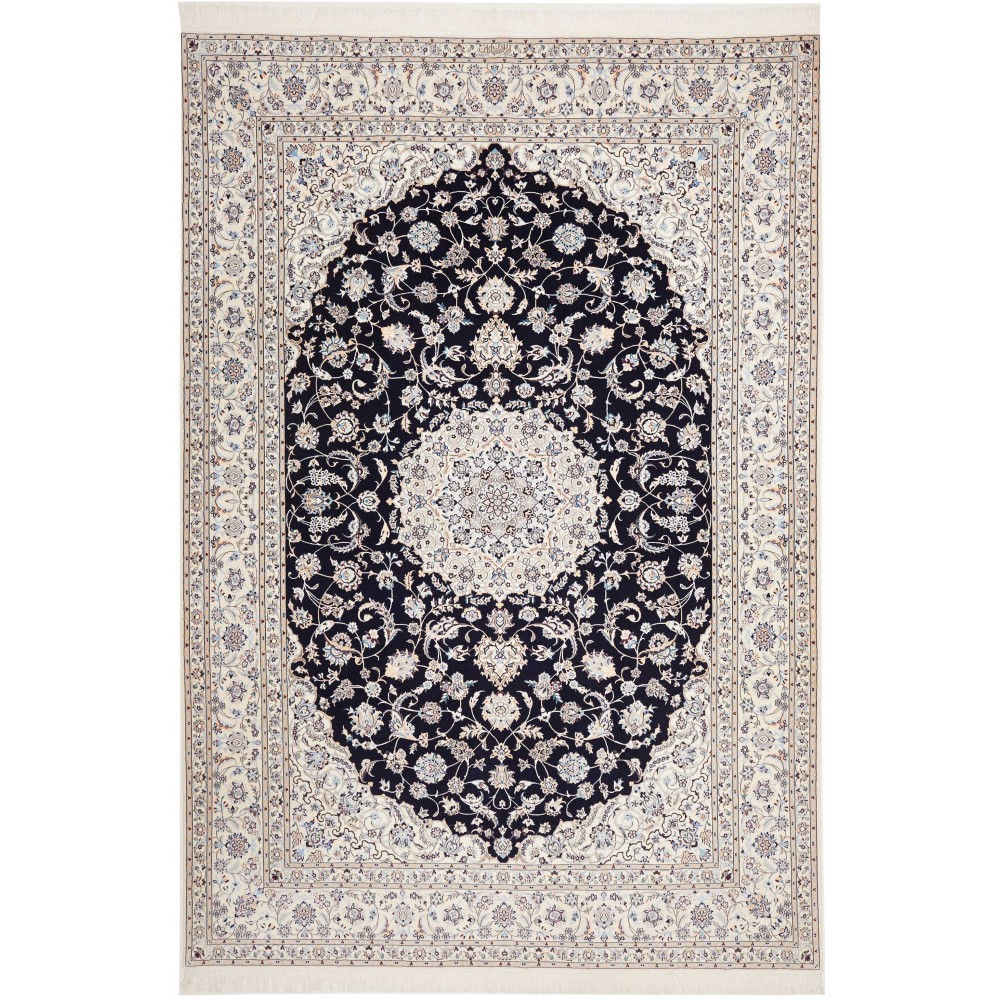 Tappeto Nain 6La Persia grigio blu 212x314 Tappeto Nain 6La Persia grigio blu 212x314