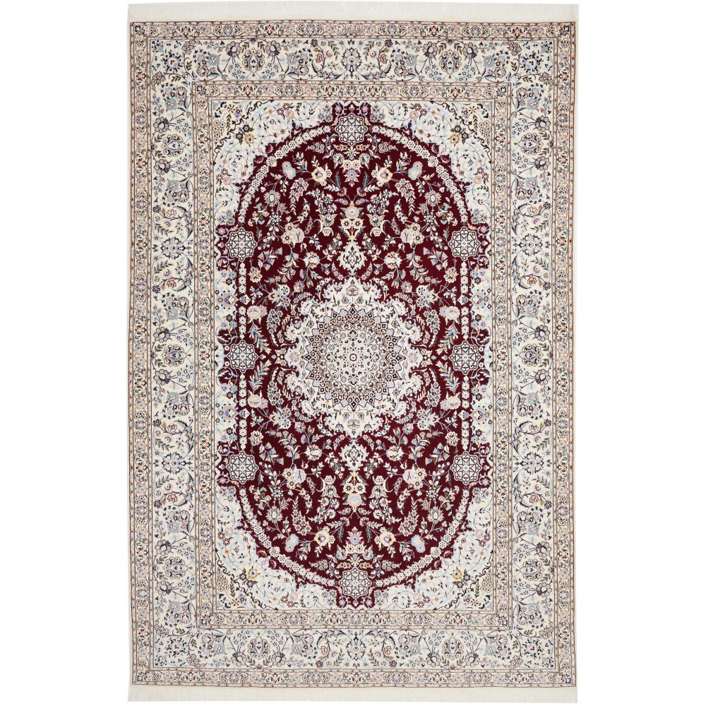Tappeto Nain 6La Persia bianco azzurro 200x307 Tappeto Nain 6La Persia bianco azzurro 200x307