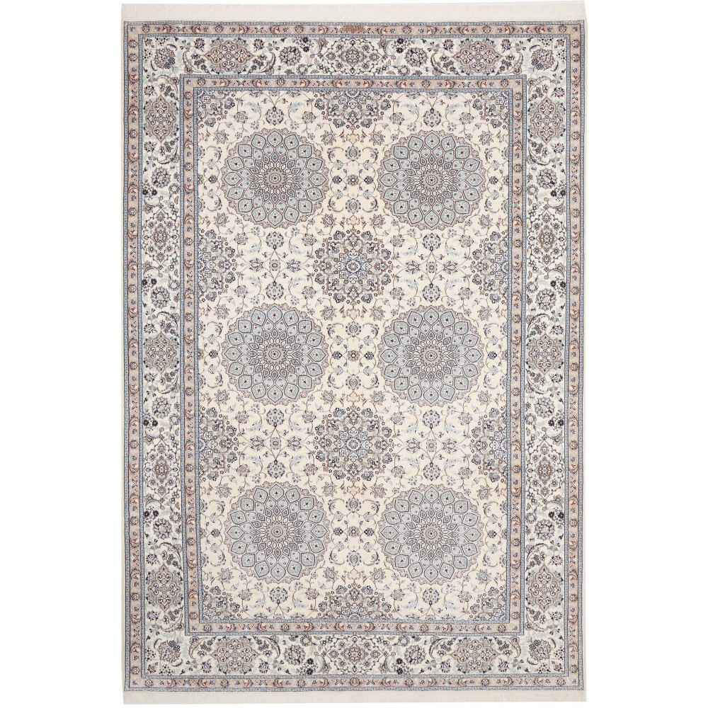 Tappeto Nain 6La Persia bianco grigio 215x317 Tappeto Nain 6La Persia bianco grigio 215x317