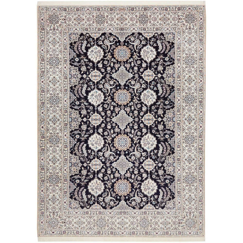 Tappeto Nain 6La Persia bianco blu 219x306 Tappeto Nain 6La Persia bianco blu 219x306