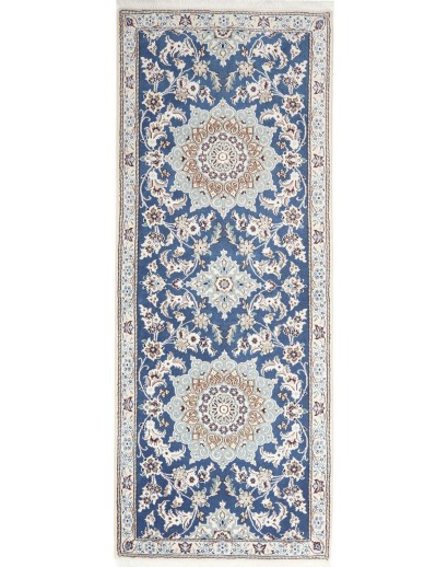 Tappeto Nain 9La Persia bianco azzurro 81x204