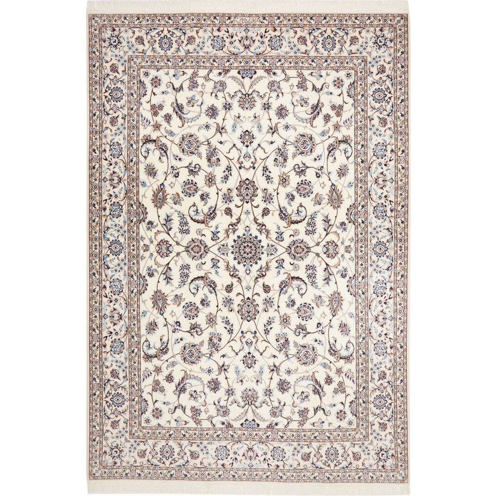 Tappeto Nain 6La Persia bianco grigio 205x302 Tappeto Nain 6La Persia bianco grigio 205x302