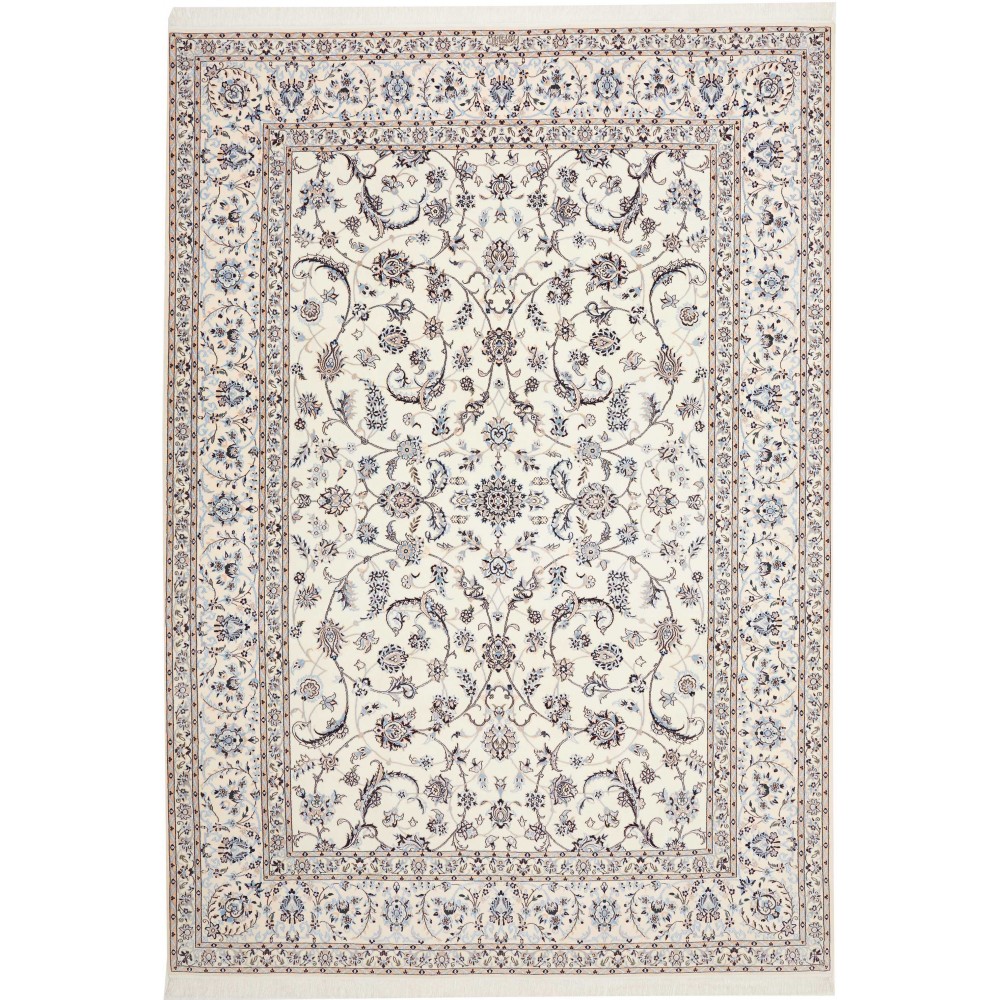Tappeto Nain 6La Persia bianco grigio 211x298 Tappeto Nain 6La Persia bianco grigio 211x298