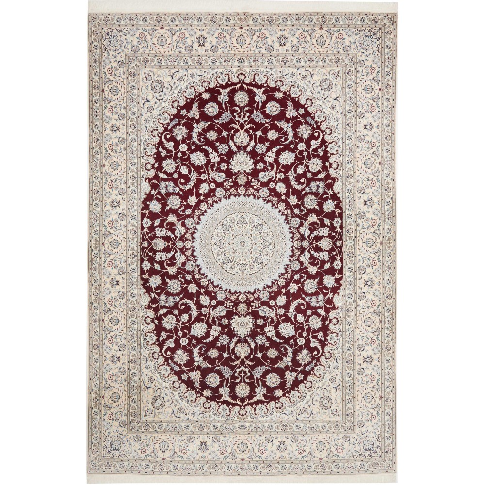 Tappeto Nain 6La Persia bianco verde 210x316 Tappeto Nain 6La Persia bianco verde 210x316