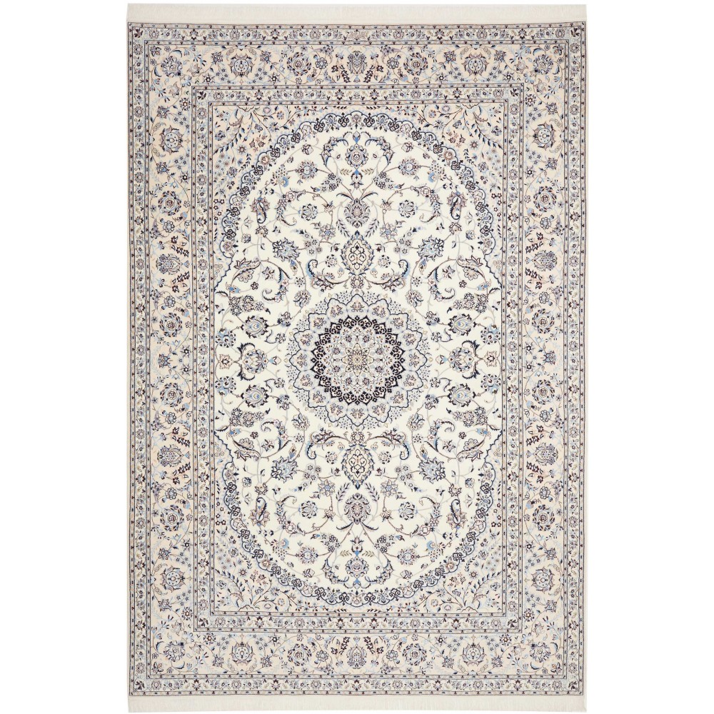Tappeto Nain 6La Persia bianco grigio 212x315 Tappeto Nain 6La Persia bianco grigio 212x315