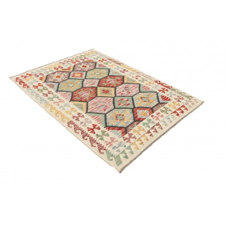 Tappeto Kilim Afghanistan beige giallo 129x181