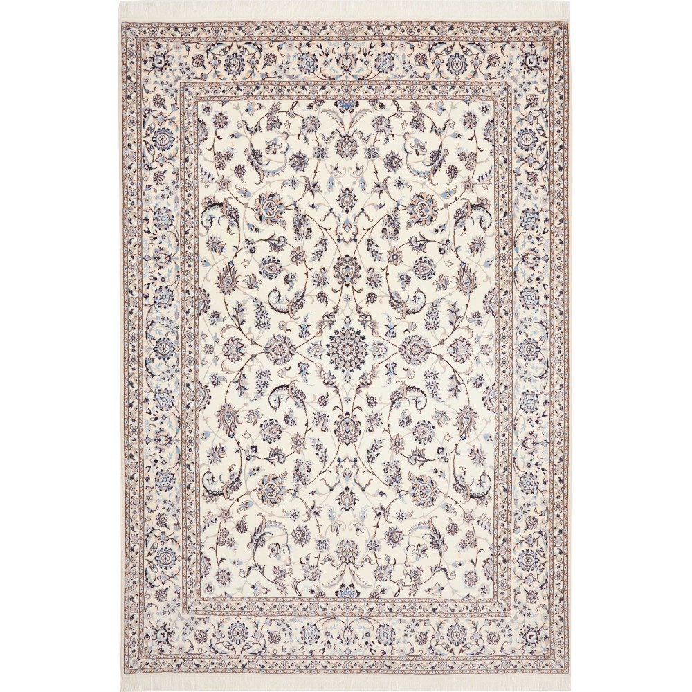 Tappeto Nain 6La Persia bianco grigio 205x296 Tappeto Nain 6La Persia bianco grigio 205x296