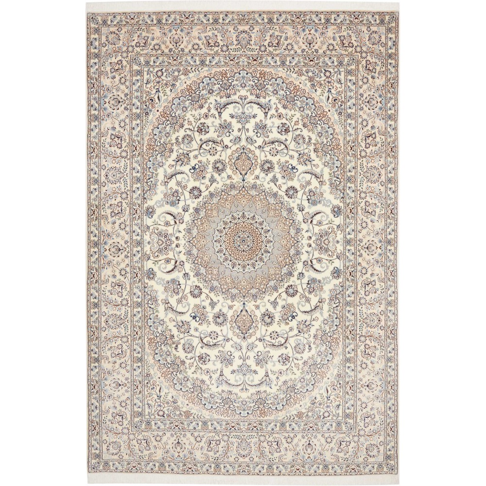 Tappeto Nain 6La Persia bianco grigio 208x317 Tappeto Nain 6La Persia bianco grigio 208x317