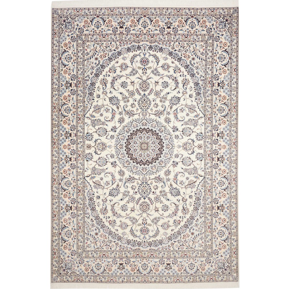 Tappeto Nain 6La Persia bianco grigio 214x315 Tappeto Nain 6La Persia bianco grigio 214x315