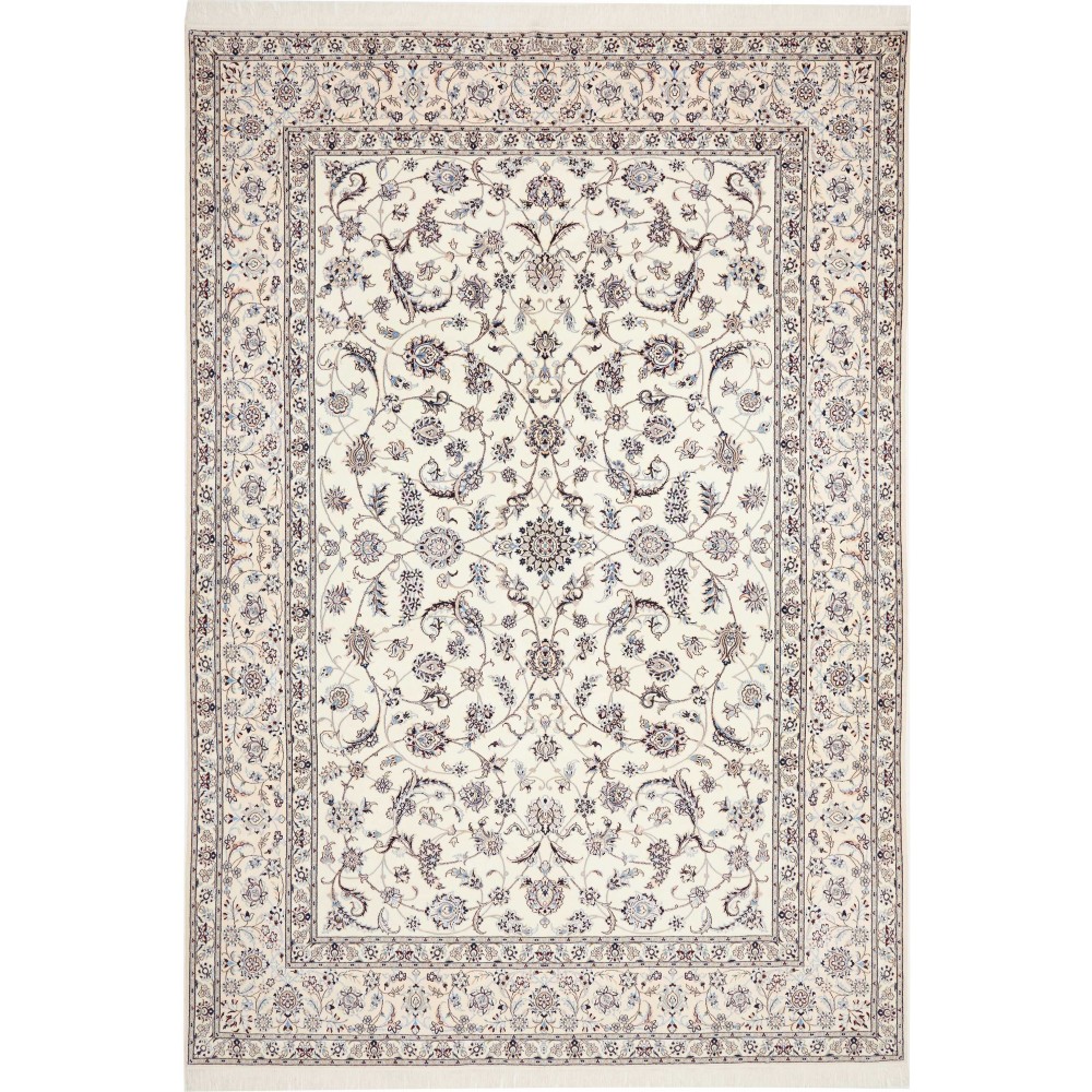 Tappeto Nain 6La Persia bianco grigio 211x306 Tappeto Nain 6La Persia bianco grigio 211x306