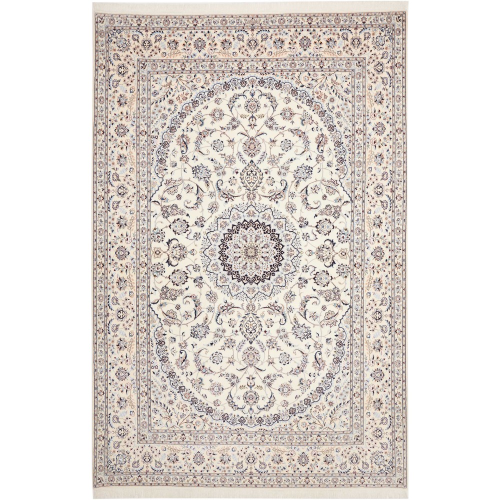 Tappeto Nain 6La Persia bianco grigio 209x316 Tappeto Nain 6La Persia bianco grigio 209x316