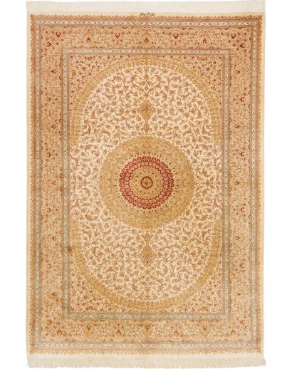 Tappeto Ghom seta Persia marrone 161x237