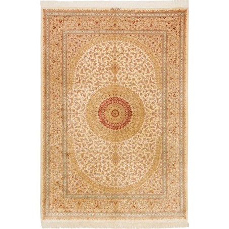 Tappeto Ghom seta Persia marrone 161x237