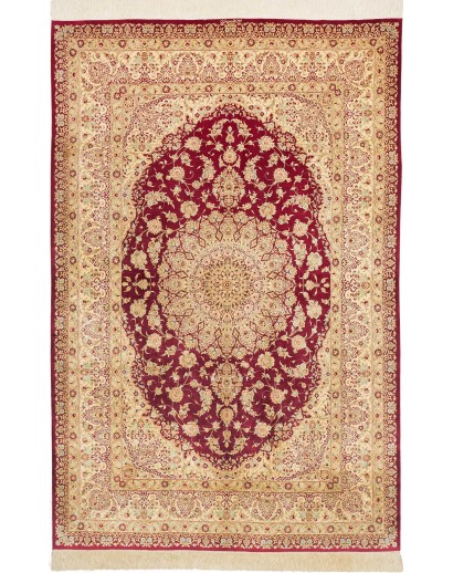 Tappeto Ghom seta Persia marrone 153x233