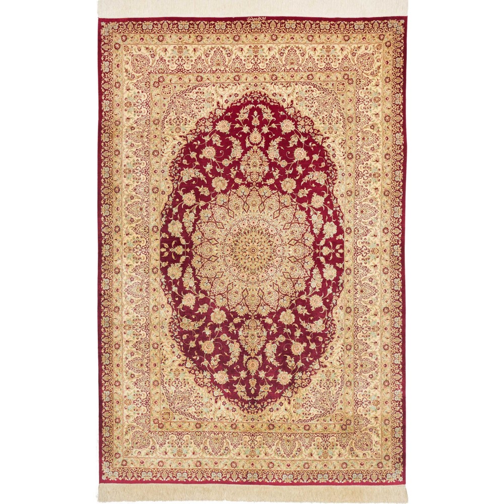 Tappeto Ghom seta Persia marrone 153x233 Tappeto Ghom seta Persia marrone 153x233