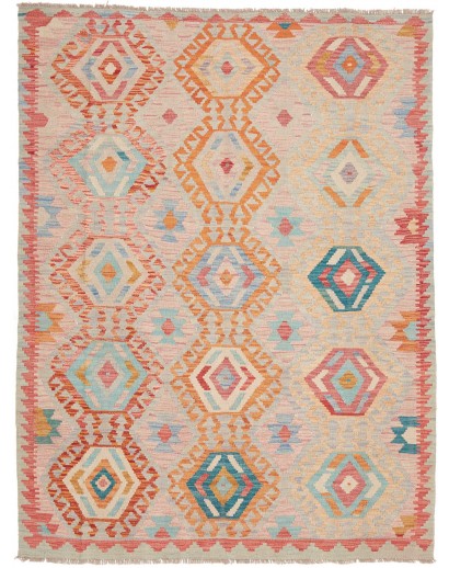Tappeto Kilim Afghanistan marrone azzurro 154x200