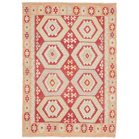 Tappeto Kilim Afghanistan beige giallo 142x200