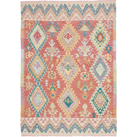 Tappeto Kilim Afghanistan marrone blu 148x211