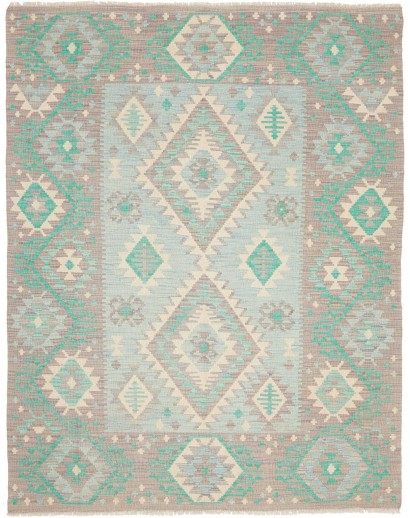 Tappeto Kilim Afghanistan beige verde 146x193