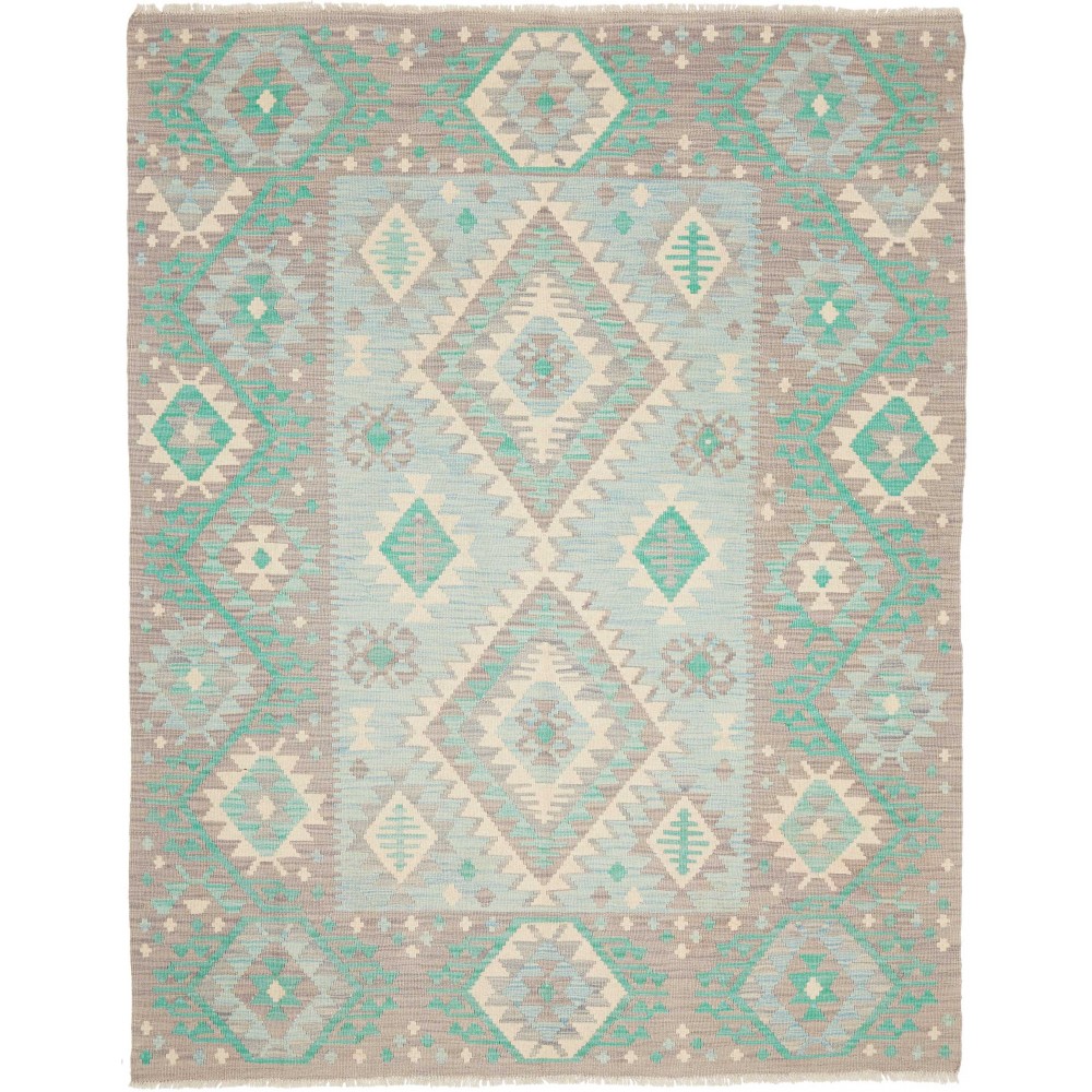 Tappeto Kilim Afghanistan beige verde 146x193 Tappeto Kilim Afghanistan beige verde 146x193