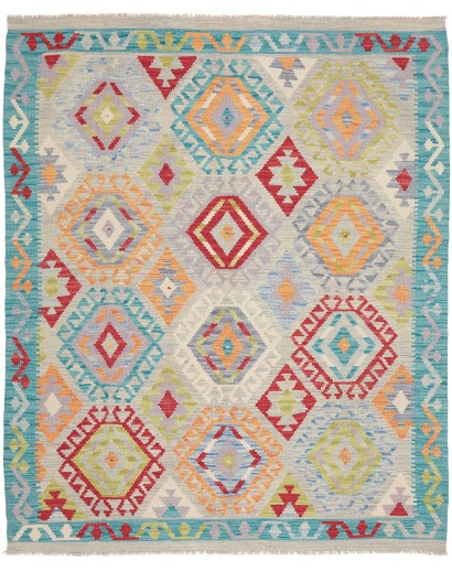 Tappeto Kilim Afghanistan beige blu 156x192