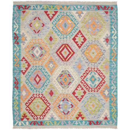Tappeto Kilim Afghanistan beige blu 156x192